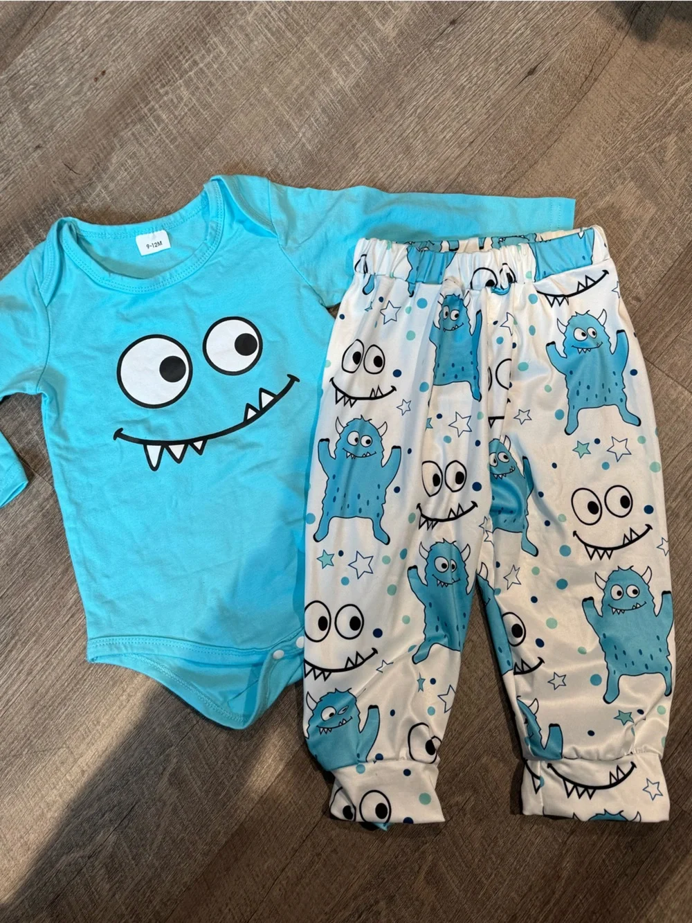 Unbranded Kids' Blue Monster One-Piece Pajama/Outfit Set